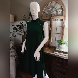 Susan Graver Modern Essentials, mock neck, sleeveless dress, Sz Medium Petite